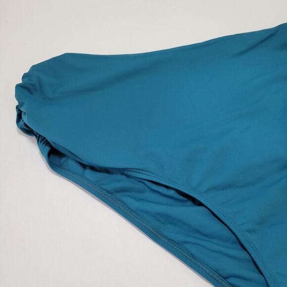 Anne Cole Plus Size High-Waist Shirred Bikini Bottoms Deep Sea Blue NWT US 20W - Picture 5 of 11